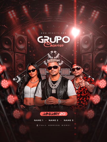 Flyer Grupo Chavoso - Template PSD Editável no Photoshop